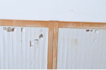 ビンテージ建具　経年を感じさせる古い木味の味わいが魅力の書院戸4枚セット(障子戸、窓、引き戸、ヴィンテージ)(R-065048)