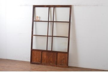 アンティーク建具　大正ロマン　ノスタルジックな雰囲気の幅広ガラス戸1枚(引き戸)(R-065051)