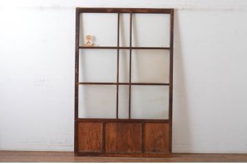 アンティーク建具　大正ロマン　ノスタルジックな雰囲気の幅広ガラス戸1枚(引き戸)(R-065051)