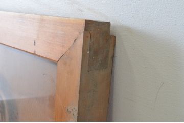アンティーク建具　松竹梅　両面ガラス彫刻欄間2枚セット(明かり取り、明り取り、建具)(R-065053)