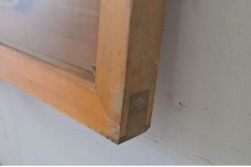 アンティーク建具　松竹梅　両面ガラス彫刻欄間2枚セット(明かり取り、明り取り、建具)(R-065053)