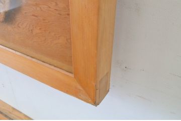 アンティーク建具　松竹梅　両面ガラス彫刻欄間2枚セット(明かり取り、明り取り、建具)(R-065053)