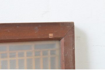 アンティーク建具　両面ガラス入り　品のあるデザインが魅力的な組子欄間2枚セット(明かり取り、明り取り)(R-065055)