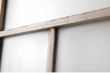アンティーク建具　ペイント仕上げ限定!存在感のあるデザインの大正ロマンガラス戸2枚セット(引き戸、建具)(R-065058)