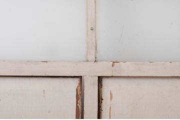 アンティーク建具　ペイント仕上げ限定!存在感のあるデザインの大正ロマンガラス戸2枚セット(引き戸、建具)(R-065058)