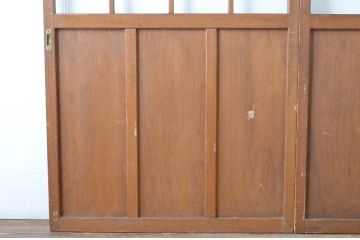 レトロ建具　昭和なデザインのモールガラス入り引き戸2枚セット(ガラス戸)(R-065060)
