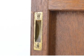 レトロ建具　昭和なデザインのモールガラス入り引き戸2枚セット(ガラス戸)(R-065060)