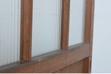 レトロ建具　昭和なデザインのモールガラス入り引き戸2枚セット(ガラス戸)(R-065060)
