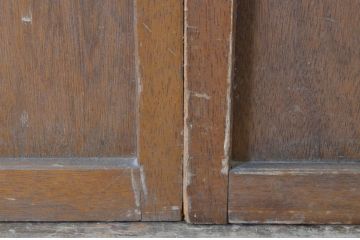 レトロ建具　昭和なデザインのモールガラス入り引き戸2枚セット(ガラス戸)(R-065060)