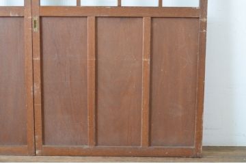 レトロ建具　昭和なデザインのモールガラス入り引き戸2枚セット(ガラス戸)(R-065060)