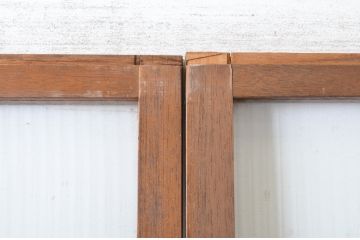 レトロ建具　昭和なデザインのモールガラス入り引き戸2枚セット(ガラス戸)(R-065060)
