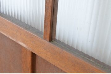 レトロ建具　昭和なデザインのモールガラス入り引き戸2枚セット(ガラス戸)(R-065060)