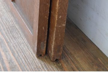 レトロ建具　昭和なデザインのモールガラス入り引き戸2枚セット(ガラス戸)(R-065060)