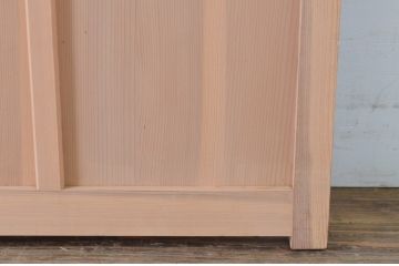 新古未使用品　昭和後期　ガラス入りの組子帯戸2枚セット(ガラス帯戸、板戸、引き戸、建具、組子、障子戸)(R-065061)