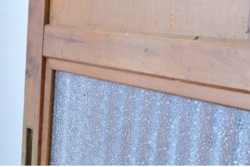  アンティーク建具　裏ガラス付き　味わい深い格子帯戸4枚セット(ガラス戸、引き戸、ガラス帯戸、板戸)(R-065062)