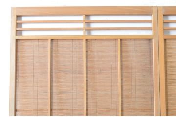 レトロ建具　シンプルなデザインの夏戸2枚セット(簾戸、御簾戸、簀戸、葭戸、夏障子、すど、引き戸)(R-065063)