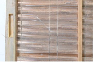 レトロ建具　シンプルなデザインの夏戸2枚セット(簾戸、御簾戸、簀戸、葭戸、夏障子、すど、引き戸)(R-065063)