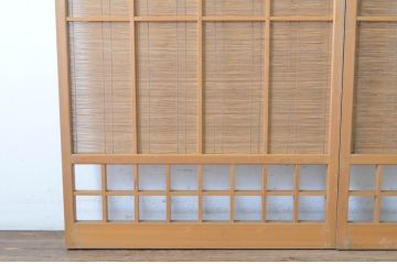 レトロ建具　シンプルなデザインの夏戸2枚セット(簾戸、御簾戸、簀戸、葭戸、夏障子、すど、引き戸)(R-065063)