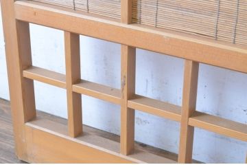 レトロ建具　シンプルなデザインの夏戸2枚セット(簾戸、御簾戸、簀戸、葭戸、夏障子、すど、引き戸)(R-065063)
