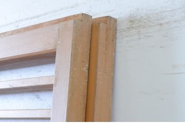レトロ建具　シンプルなデザインの夏戸2枚セット(簾戸、御簾戸、簀戸、葭戸、夏障子、すど、引き戸)(R-065063)