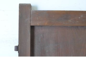 アンティーク建具　総杉材・一枚板　両開き　経年の古い木の質感が魅力の門扉一対(2枚セット、蔵戸、建具、玄関戸、玄関ドア)(R-065064)