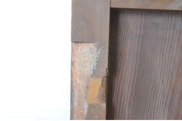 アンティーク建具　総杉材・一枚板　両開き　経年の古い木の質感が魅力の門扉一対(2枚セット、蔵戸、建具、玄関戸、玄関ドア)(R-065064)