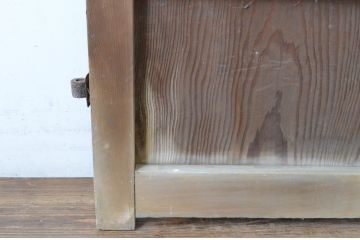 アンティーク建具　総杉材・一枚板　両開き　経年の古い木の質感が魅力の門扉一対(2枚セット、蔵戸、建具、玄関戸、玄関ドア)(R-065064)