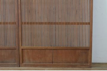 アンティーク建具　落ち着いた雰囲気を演出する格子戸2枚セット(引き戸、建具)(R-065065)