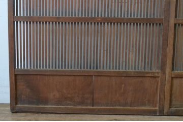 アンティーク建具　落ち着いた雰囲気を演出する格子戸2枚セット(引き戸、建具)(R-065065)