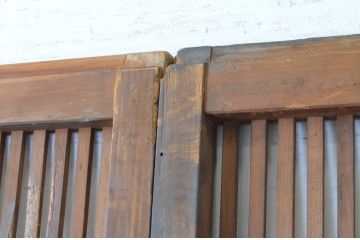アンティーク建具　落ち着いた雰囲気を演出する格子戸2枚セット(引き戸、建具)(R-065065)