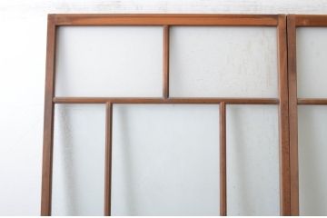 アンティーク建具　大正ロマン　懐かしい雰囲気のガラス戸2枚セット(引き戸)(R-065066)