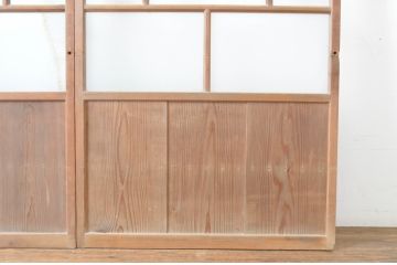 アンティーク建具　大正ロマン　懐かしい雰囲気のガラス戸2枚セット(引き戸)(R-065066)