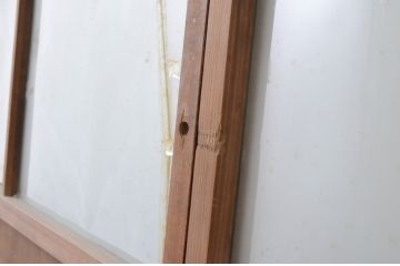 アンティーク建具　大正ロマン　懐かしい雰囲気のガラス戸2枚セット(引き戸)(R-065066)