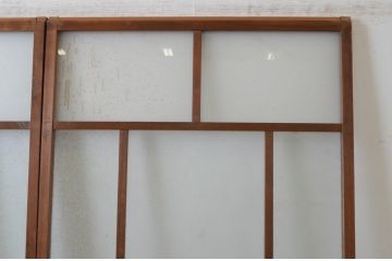 アンティーク建具　大正ロマン　懐かしい雰囲気のガラス戸2枚セット(引き戸)(R-065066)