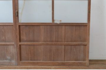 アンティーク建具　大正ロマン　懐かしい雰囲気のガラス戸2枚セット(引き戸)(R-065066)