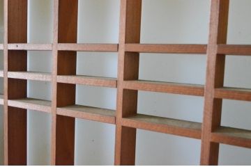 アンティーク建具　お洒落な組子格子が目を引くガラス戸4枚セット(引き戸、建具)(R-065067)