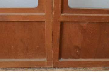 アンティーク建具　お洒落な組子格子が目を引くガラス戸4枚セット(引き戸、建具)(R-065067)