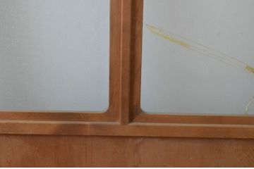 アンティーク建具　お洒落な組子格子が目を引くガラス戸4枚セット(引き戸、建具)(R-065067)