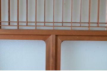 アンティーク建具　お洒落な組子格子が目を引くガラス戸3枚セット(引き戸、建具)(R-065068)
