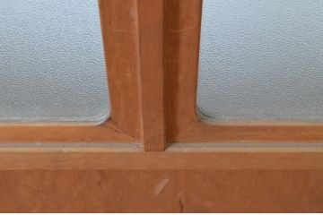 アンティーク建具　お洒落な組子格子が目を引くガラス戸3枚セット(引き戸、建具)(R-065068)