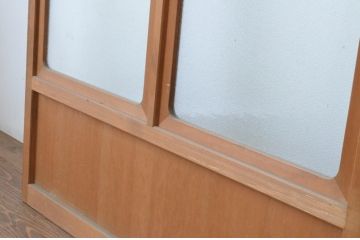 アンティーク建具　お洒落な組子格子が目を引くガラス戸3枚セット(引き戸、建具)(R-065068)