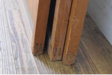 アンティーク建具　お洒落な組子格子が目を引くガラス戸3枚セット(引き戸、建具)(R-065068)