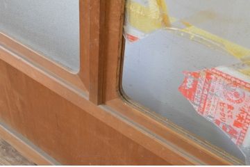 アンティーク建具　お洒落な組子格子が目を引くガラス戸3枚セット(引き戸、建具)(R-065069)