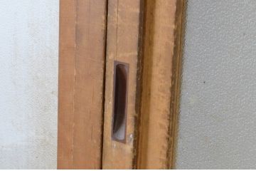 アンティーク建具　お洒落な組子格子が目を引くガラス戸3枚セット(引き戸、建具)(R-065069)