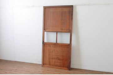 アンティーク建具　レトロなデザインのガラス帯の扉(ドア、建具)(R-065071)