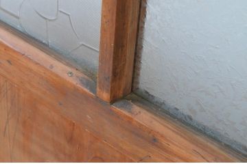 アンティーク建具　レトロなデザインのガラス帯の扉(ドア、建具)(R-065071)
