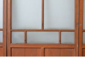 アンティーク建具　大正ロマンの雰囲気香るモールガラス戸4枚セット(引き戸)(R-065072)