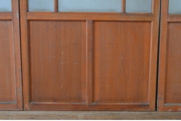 アンティーク建具　大正ロマンの雰囲気香るモールガラス戸4枚セット(引き戸)(R-065072)
