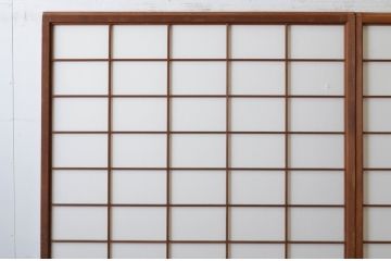 アンティーク建具　上手物!!　腰板杉材笹木の幅広高級　障子戸2枚セット(引き戸)(R-065073)