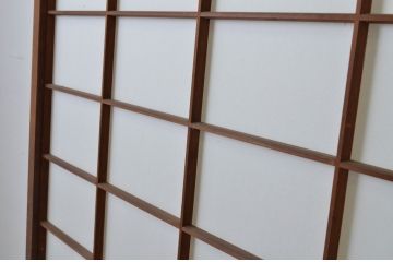 アンティーク建具　上手物!!　腰板杉材笹木の幅広高級　障子戸2枚セット(引き戸)(R-065073)